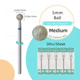 HYTOOS 5Pcs/Set Diamond Nail Drill Bits To Clean Cuticles And Nails