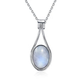 Oval 10X14MM  Sterling Silver Platinum Natural Labradorite Pendants