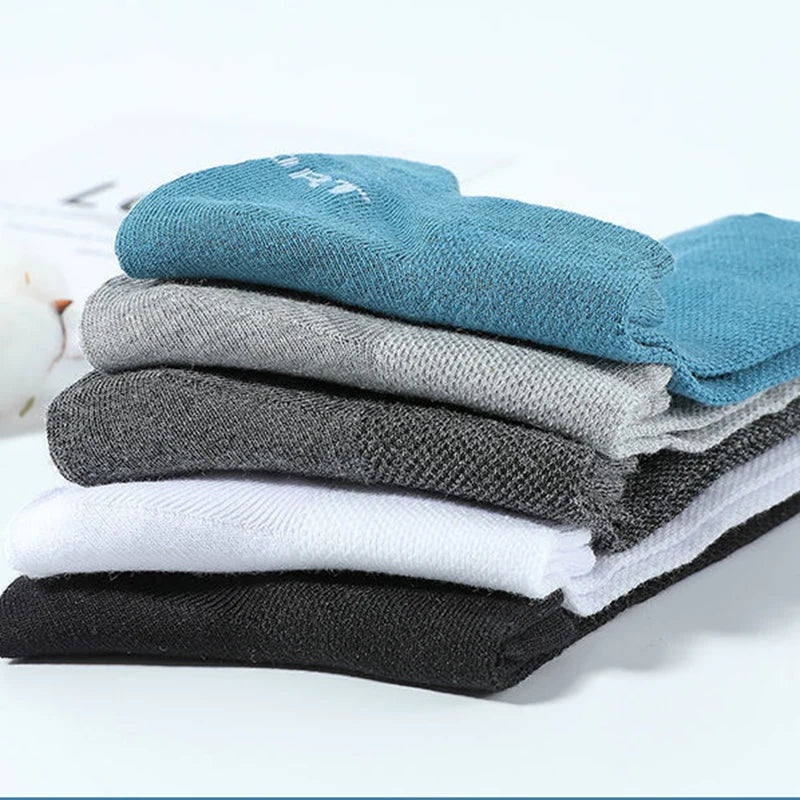 10 Pairs Cotton Breathable Mesh Sports Ankle High Socks For Men And Women