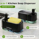 Dish Soap Dispenser with Sponge For Kitchen's