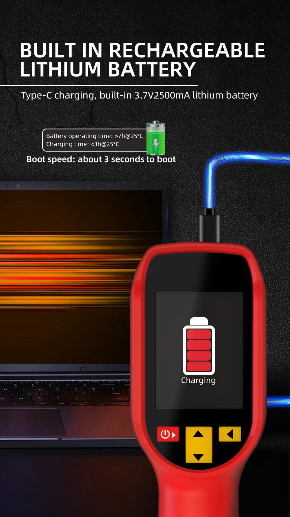 BSIDE Thermal Imager Camera HX1 Laser Thermographic HD Display For Circuit PCB Repair Pipeline Detection Medical Laser position