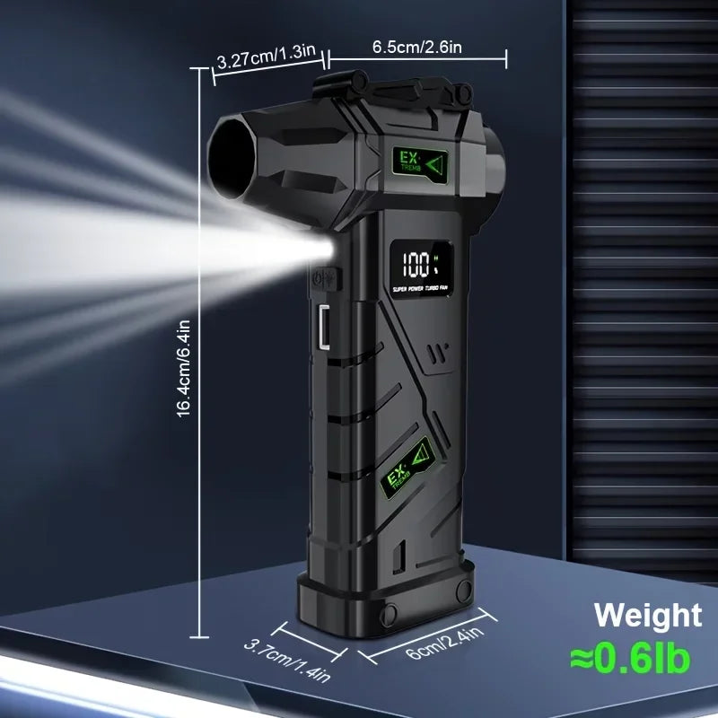 USB Charging 1000000 RPM 380G Turbo Air Blower With LED Lighting