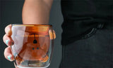 JUSTINLAU Creative Glass Double Wall Insulated Animal Mug