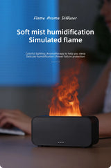 LED Simulation Flame Aroma Diffuser Mini Air Humidifier Machine With Timer