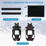 Tungsten Steel 10 Studs Ice Cleats for Shoes and Boots