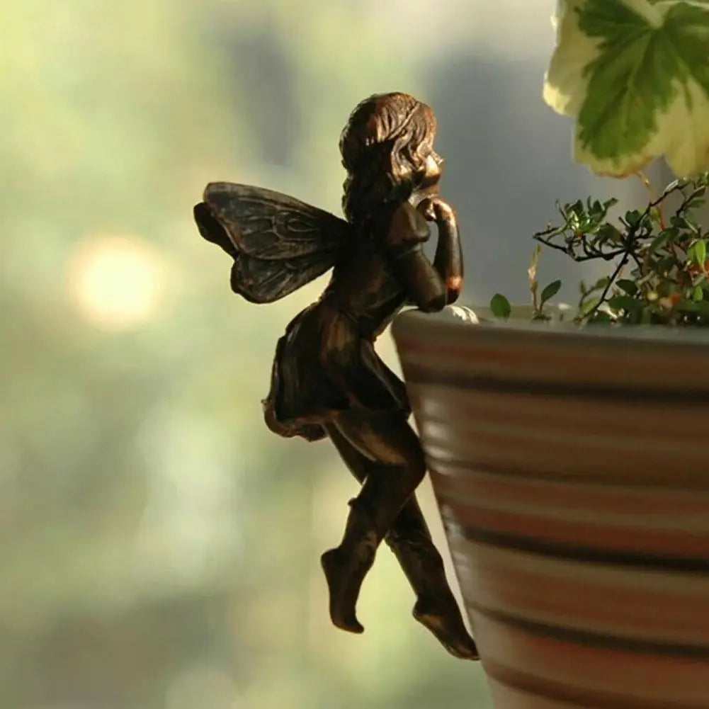 Mini Resin Fairy Hanging Basket Decoration   A