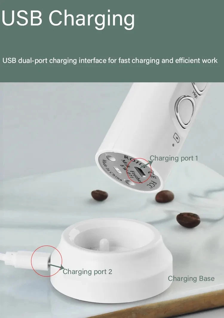 3 In 1 High Speed USB Rechargeable Milk Frother