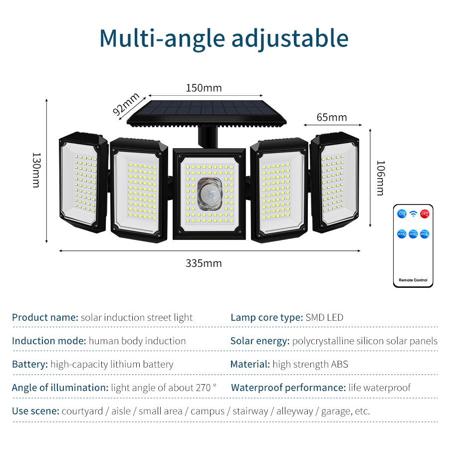 300 LED Motion Sensor Solar Outdoor Waterproof Garden Lights.