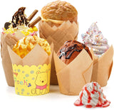100pcs Oilproof Tulip Muffin Cupcake Liners