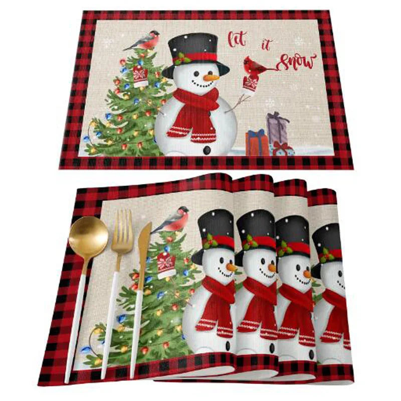 Christmas linen Table place mats