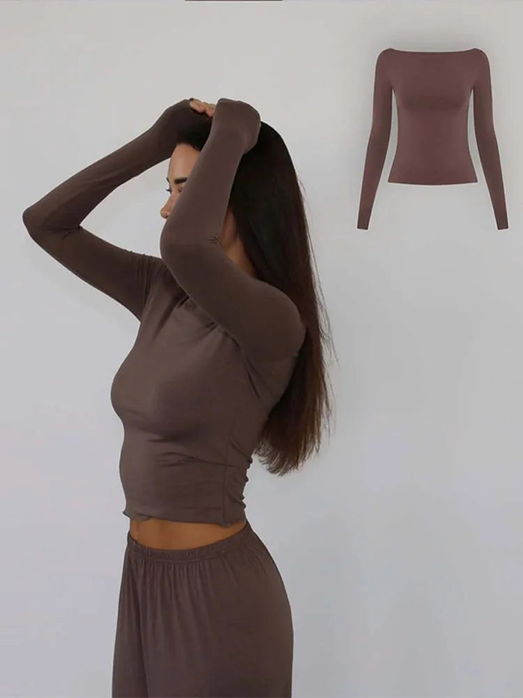 Women's 3 Piece Off Shoulder Sleeveless Cropped Tank Top With Elastic Wide Leg Pant And Long Cardigan