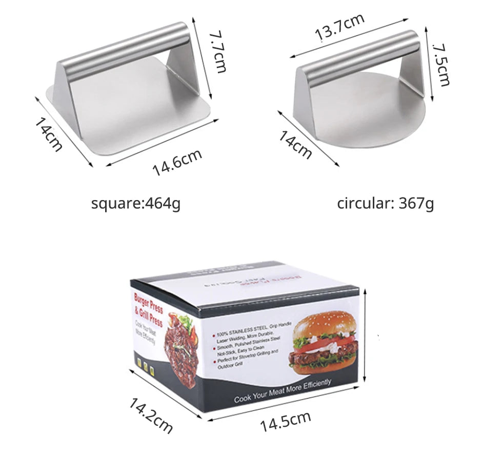 Stainless Steel Non-Stick Hamburger Press