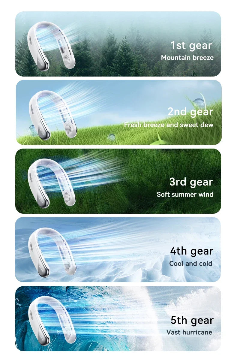 Xiaomi 5-speed 8000MAH Rechargeable Neck Fan With LED Digital Display
