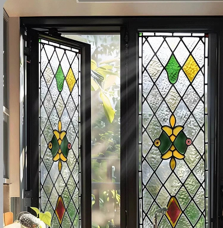 Electrostatic Vintage Stained Glass Window Sticker