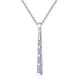 Opal Pendant 14K White Gold Plated Necklace