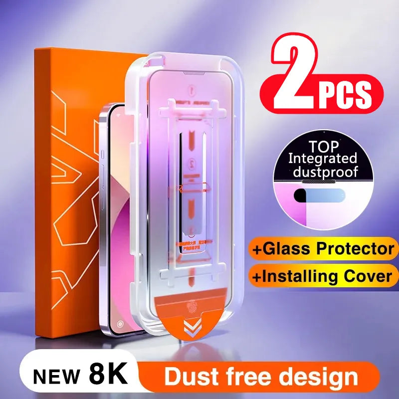 8K Oleophobic Coating Dust free Installation Screen Protector For iPhone 13 11 12 14 Pro Max Mini XS MAX X 15