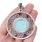ZXZ  Tibetan round silver stone pendants for necklace.