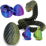 3D Printed Rotating Moveable Stress Relief Action Figure Snake And  Egg