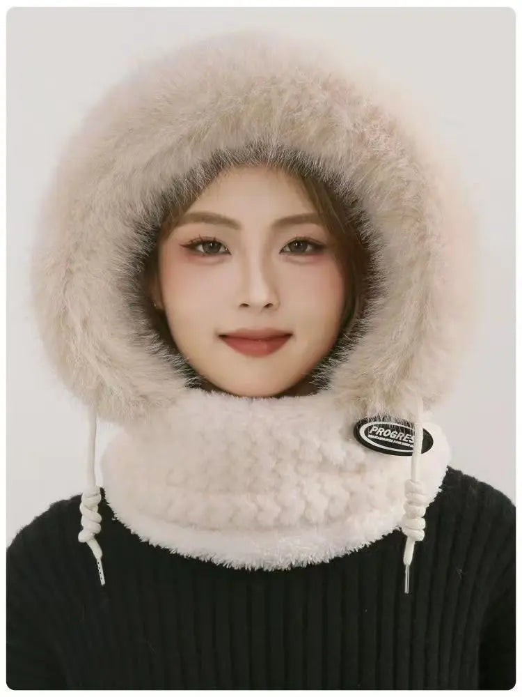 Winter Plush Warm Thick Hood with Scarf