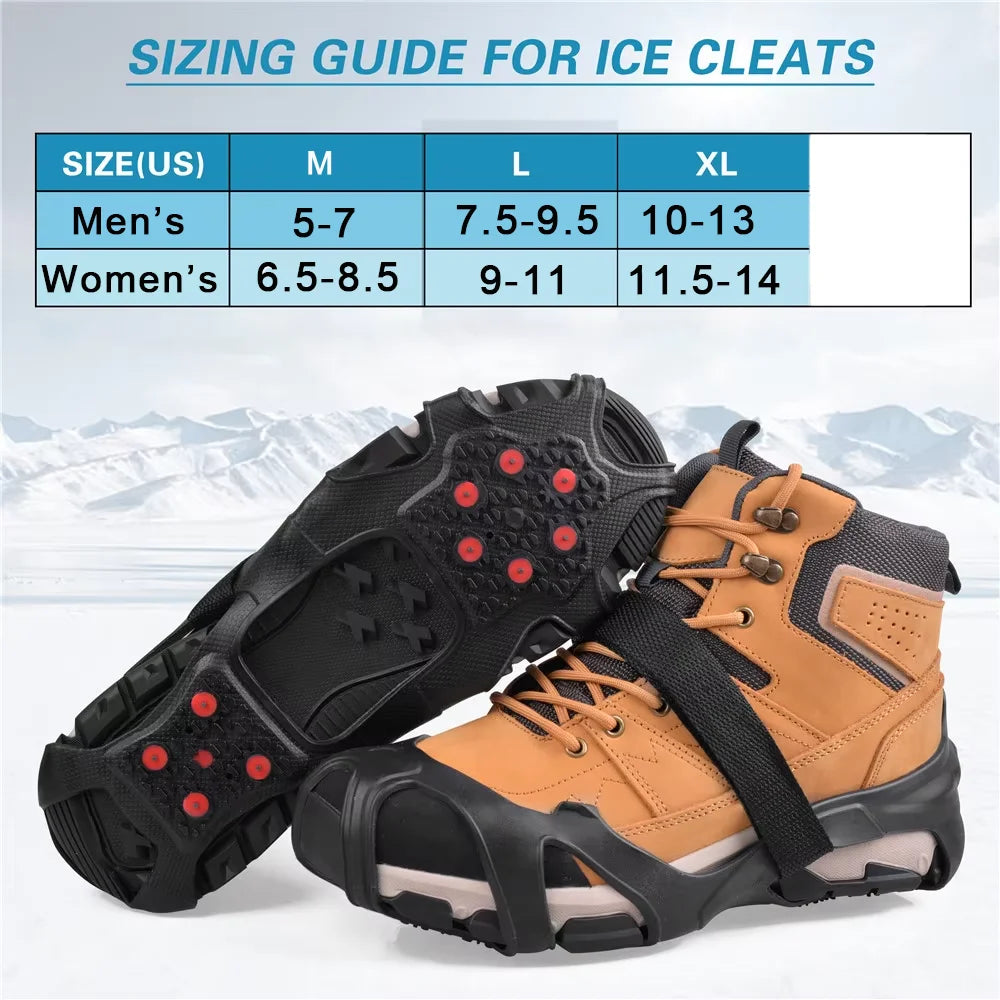 Tungsten Steel 10 Studs Ice Cleats for Shoes and Boots
