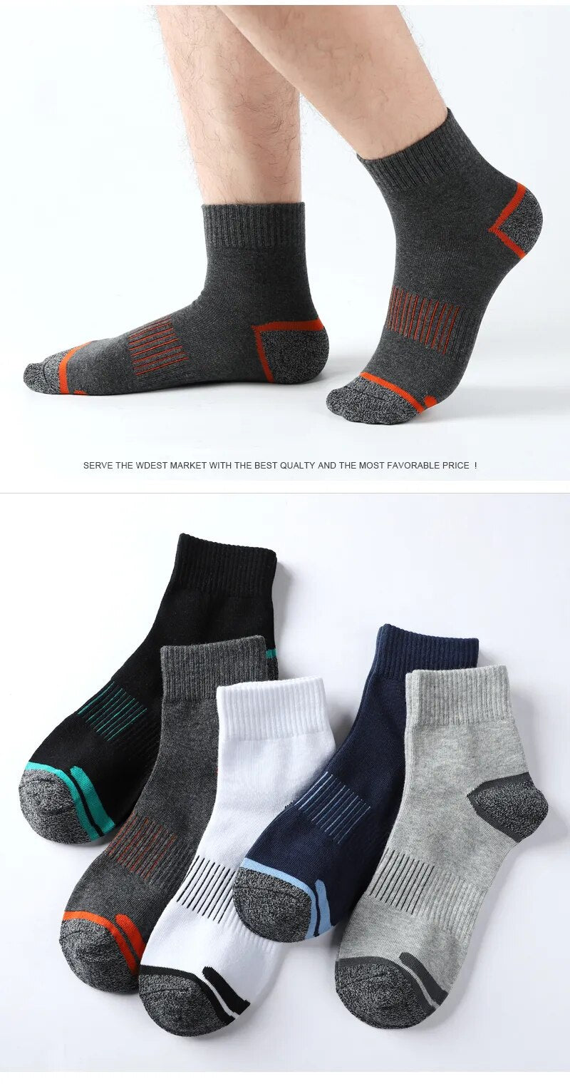 5 Pairs Of High Quality Men's Casual Cotton Breathable Socks Size 38-45..