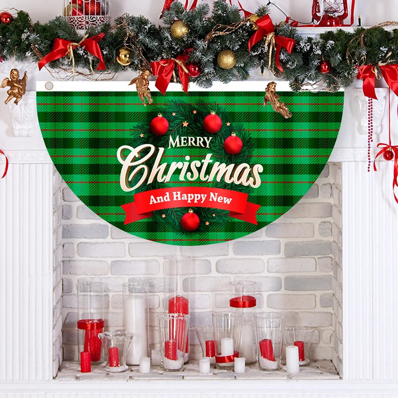 Outdoor Christmas Fan-shaped Flag Banner