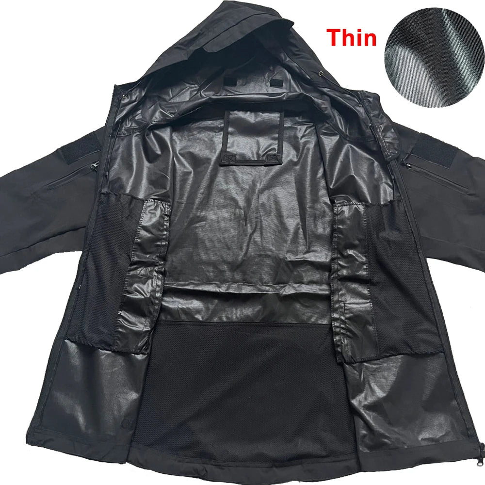 Men's Tactical Windproof/Waterproof Soft Shell Hooded Jacket