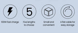 3in1 Retractable Fast Charge  USB To 8 pin/Type C 6A 100W USB Cable for iPhone 14 13 12 Pro Max