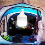 Portable LED Rechargeable Emergency Light. Lantern comes with a hook for camping or patio lighting.