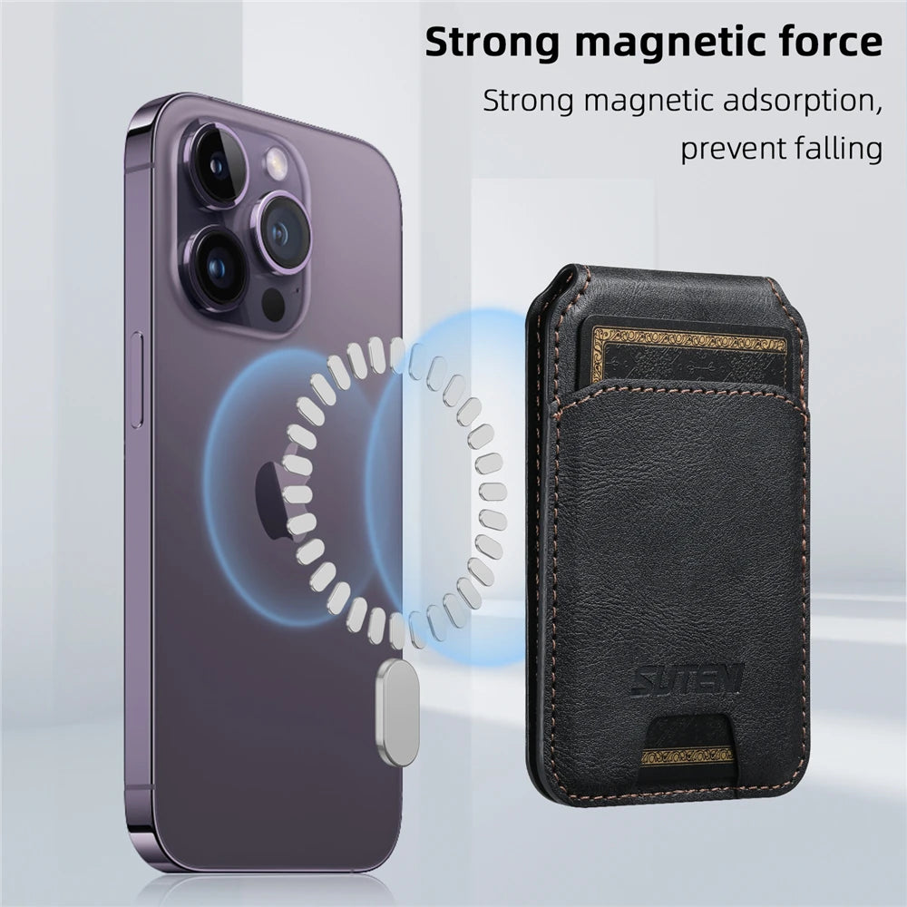 Leather Magnetic Wallet With Card Holder For iPhone 16 Pro Max 15 14 13 12 11