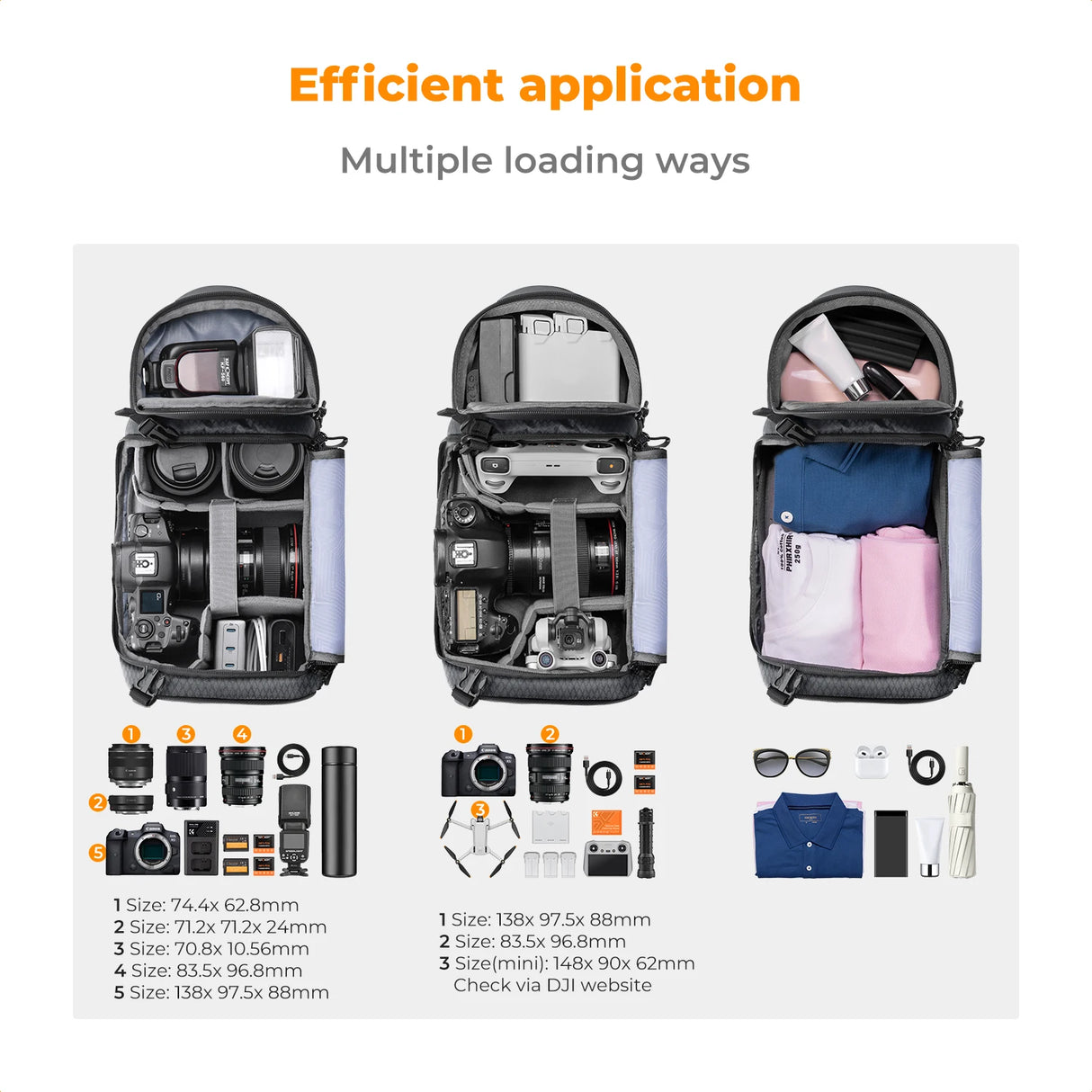 K&F Concept Waterproof 10L DSLR/SLR Sling Camera Backpack