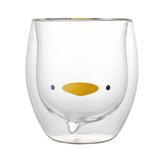 JUSTINLAU Creative Glass Double Wall Insulated Animal Mug