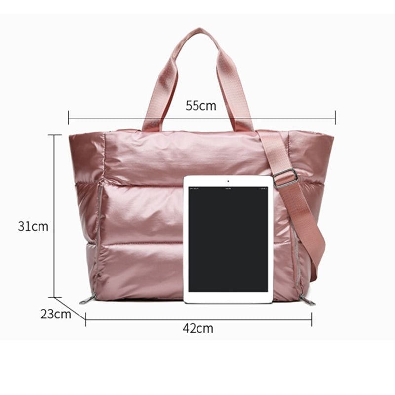 Crossbody yoga/gym waterproof bag. Two compartments to separate wet/dry clothes.