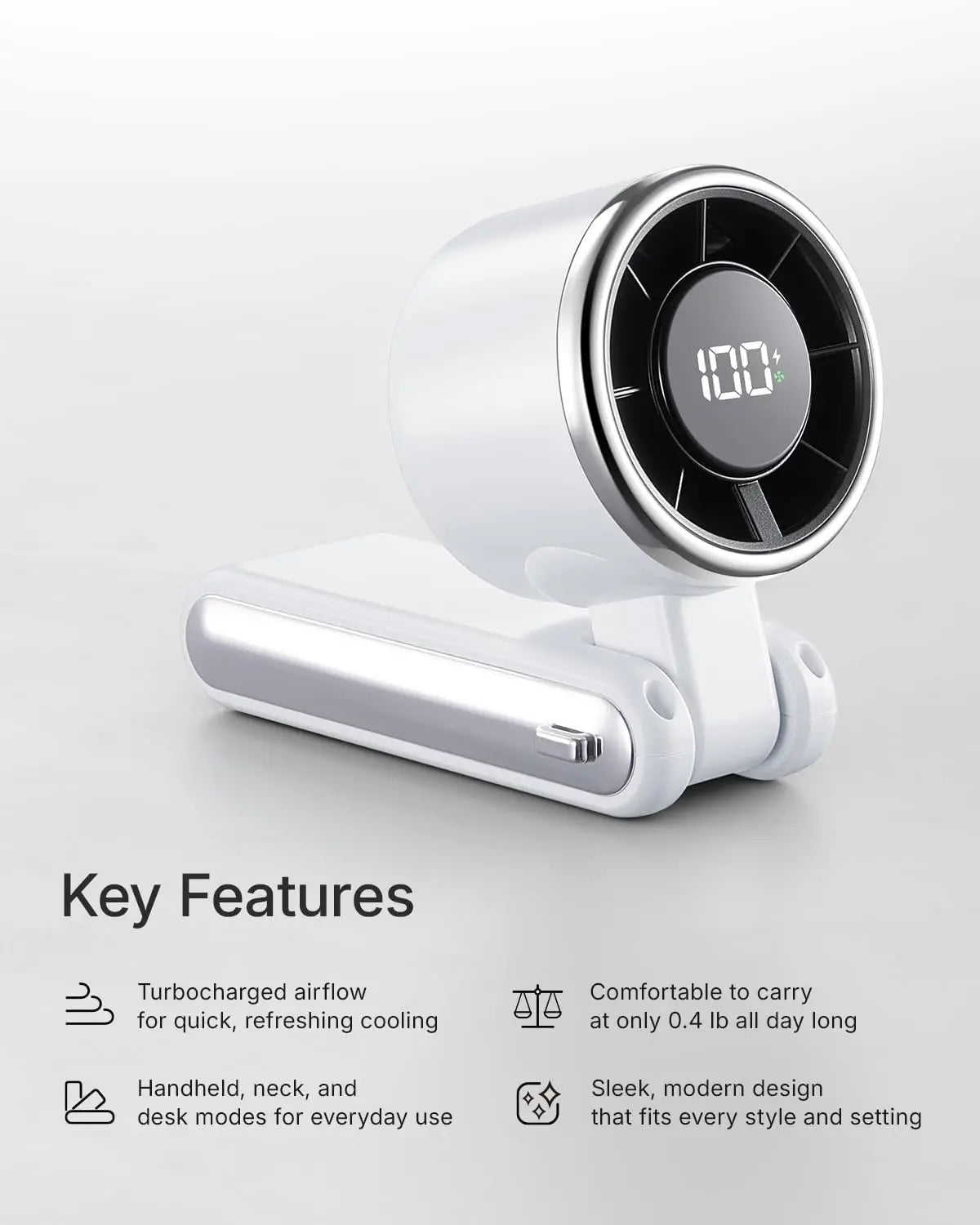 USB Charging Mini Handheld High-speed Digital Display Fan