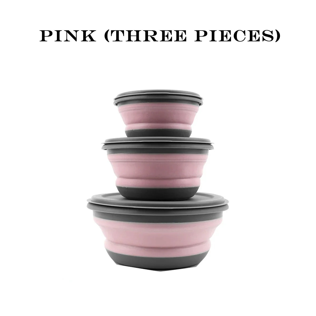 3 Pieces Silicone Folding Bowls with Lids