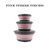 3 Pieces Silicone Folding Bowls with Lids