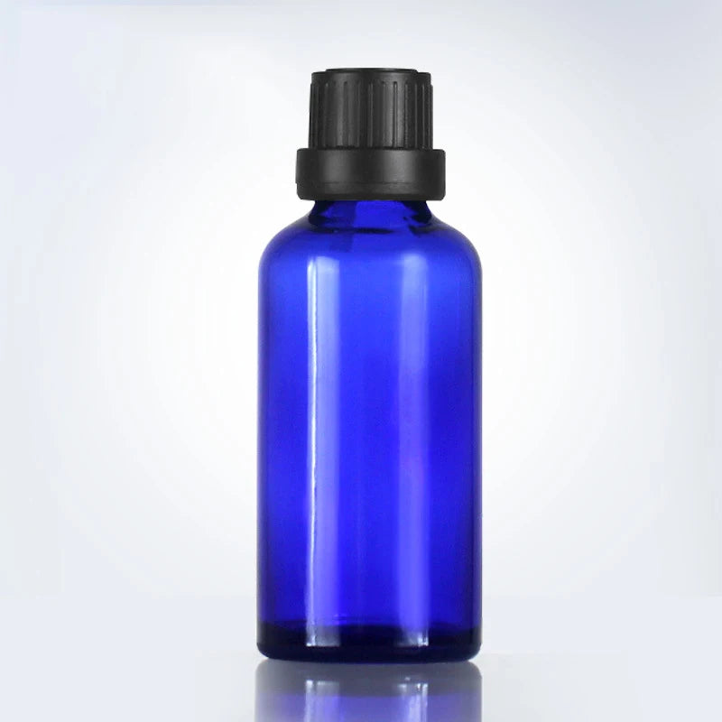 Refillable 5-100ML Blue Glass Bottle With Dropper For Liquid Essential Oils