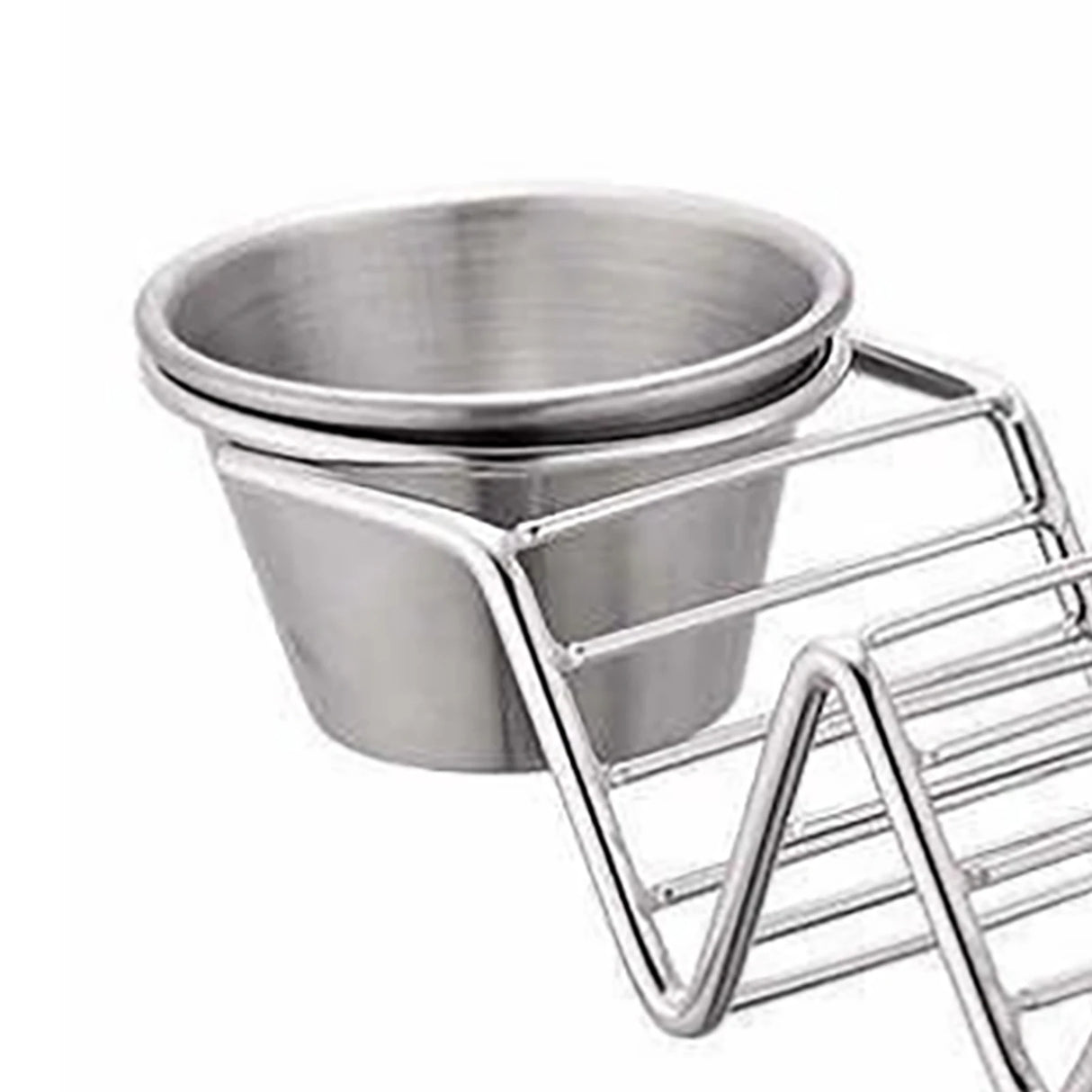 Stainless Steel Taco Holder Set With 2 Sauce Cup Holder