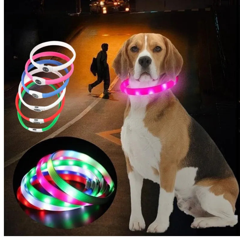 Led/USB Luminous PVC Waterproof Collar For Large Medium Or Small Pets