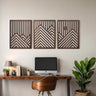 3PCS Retro Wood Indoor Wall Hanging Art