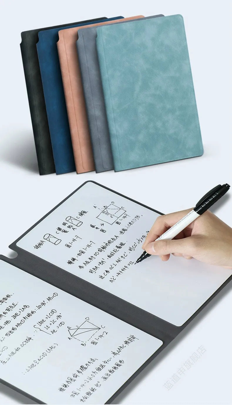 Reusable Whiteboard Leather Notebook.