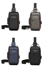 Men's Anti Theft USB Charging Crossbody Bag