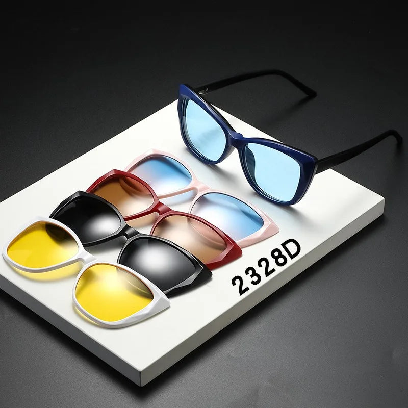 Men Or Women's  5 PCS Clip On Magnetic Polarized UV400-Sunglasses