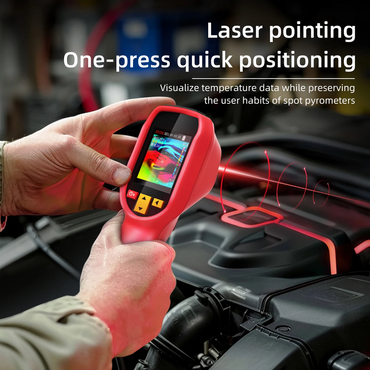 BSIDE Thermal Imager Camera HX1 Laser Thermographic HD Display For Circuit PCB Repair Pipeline Detection Medical Laser position