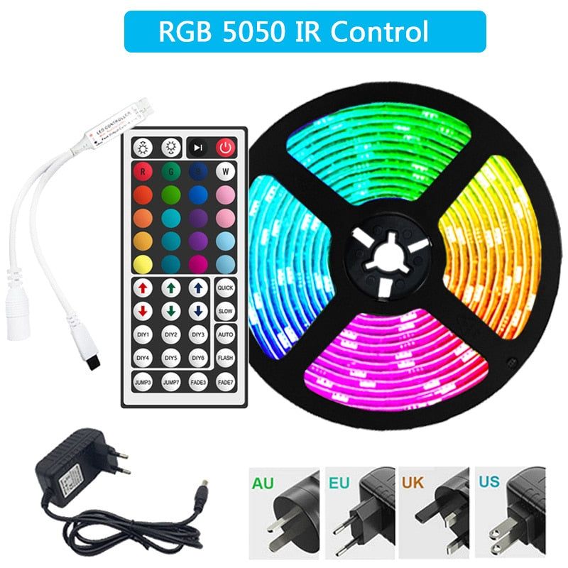 LED Strip Lights 30M RGB 5050 SMD 5M RGB, Bluetooth, Flexible Ribbon 2835 RGB Tape Diode DC 12V APP Control+Adapter