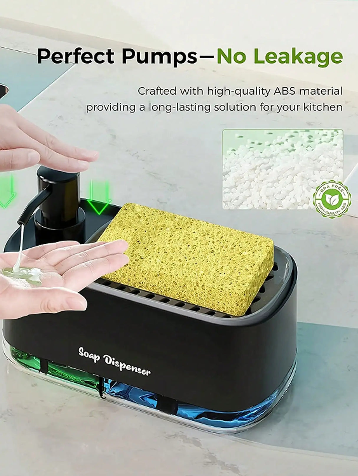 Dish Soap Dispenser with Sponge For Kitchen's
