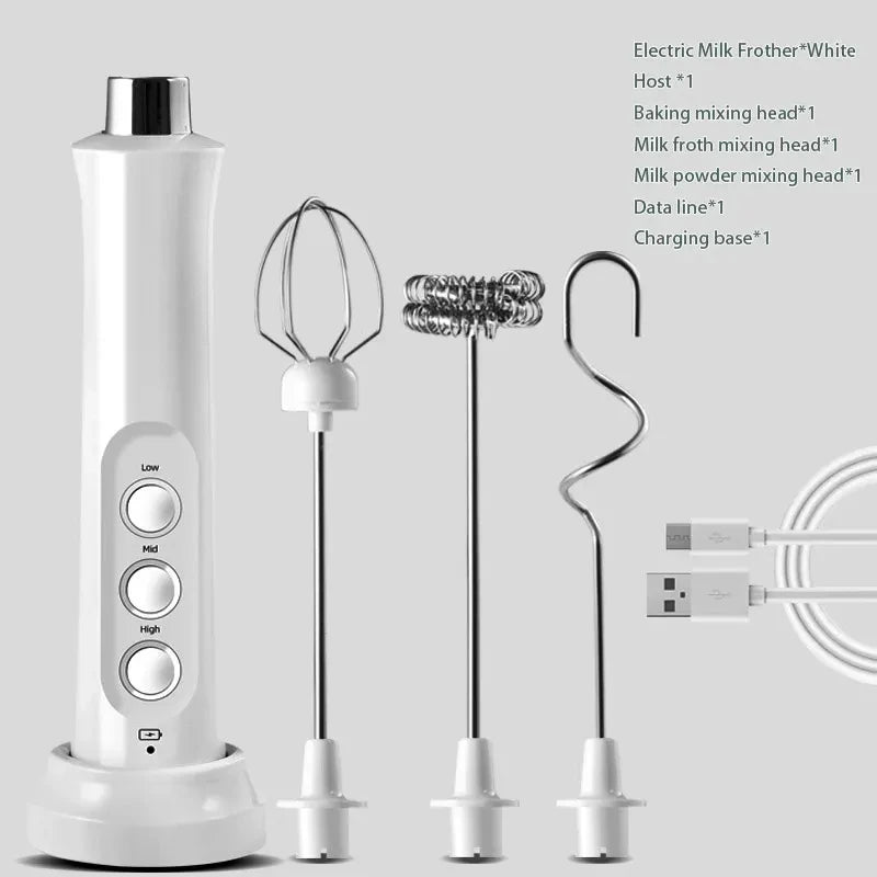 3 In 1 High Speed USB Rechargeable Milk Frother