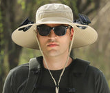 Camouflage Outdoor Sun Protective Hat with Solar Powered Fans