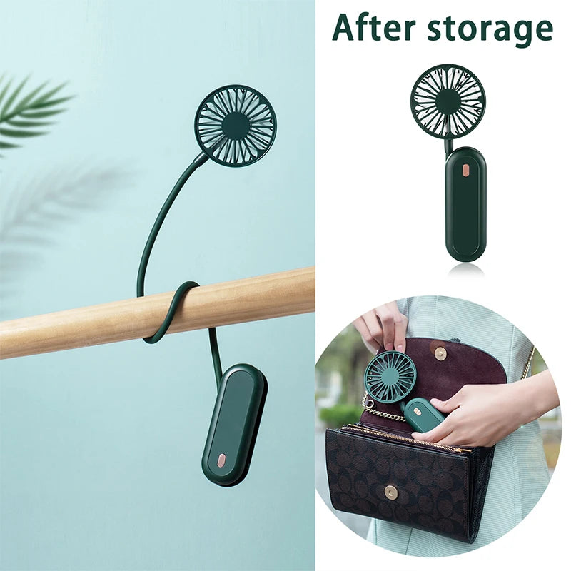 USB Mini Rechargeable Neck Fan.