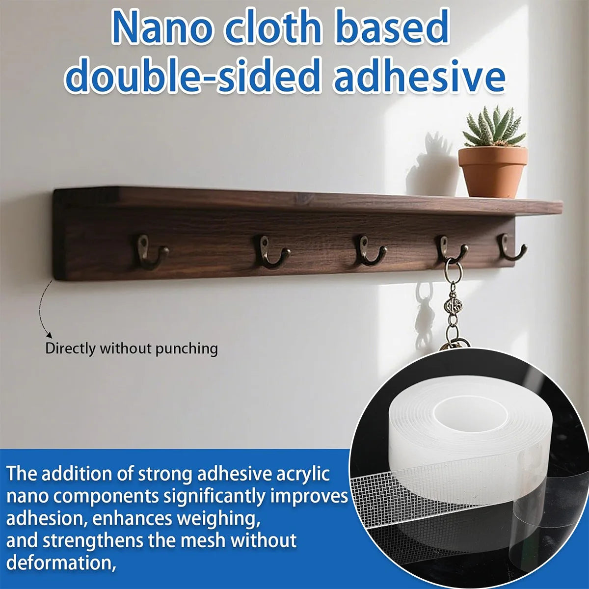 5m Nano Double-Sided Clear Adhesive Heavy-Duty Tape